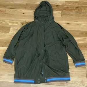 Free People green light jacket with Blue Trim size large